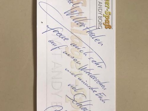 Autographe de Andy Borg